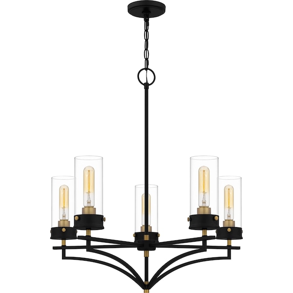 Quoizel Hillside Chandelier 5 Lights Matte Black HLS5026MBK - main